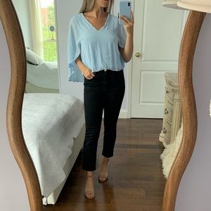 Zara Baby Blue Blouse with Cape